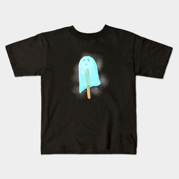 Halloween Popsicle Ghost Kids T-Shirt by SarahWrightArt